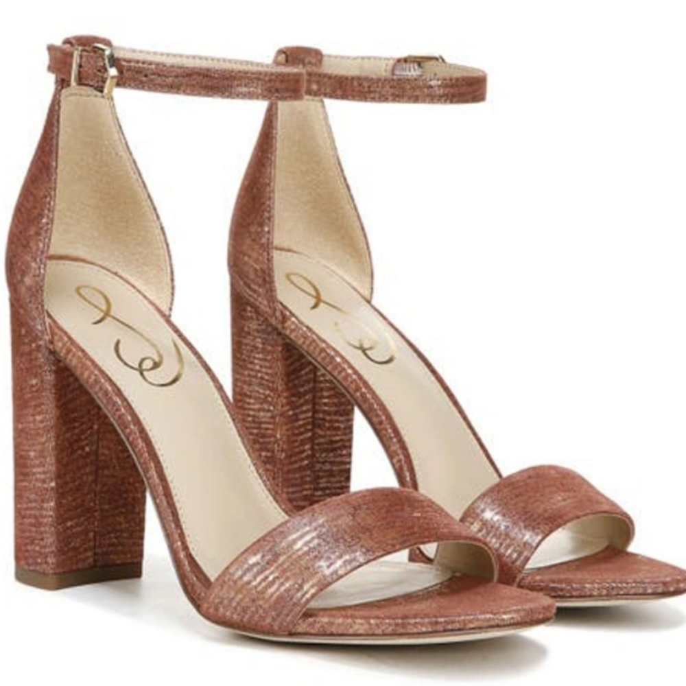 🆕️SAM EDELMAN YARO BLOCK HEELS IN RUST SIZE 7